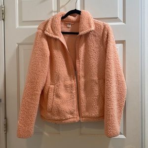 Cozy Peach Orange Teddy Jacket